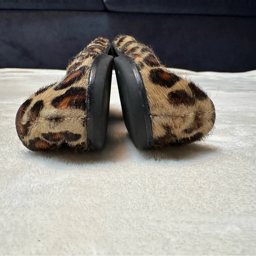 Brown and Black Leopard Pattern Mohair Flats